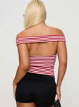 Rizzie Off The Shoulder Top Red Stripe