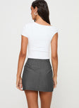 back view of model wearing Princess Polly Arc Mini Skirt Slate Mini Skirts 