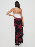 Cooperi Maxi Skirt Black / Red Floral Princess Polly  Maxi 