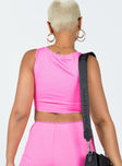 back view of model wearing Princess Polly Kesor Top Pink 