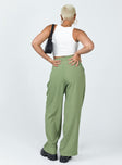 back view of model wearing Princess Polly Lovilla Pants Green 