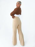 back view of model wearing Princess Polly Julian Pants Beige 