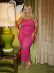 product Princess Polly High Neck  Tillee Mesh Maxi Dress Fuschia Curve