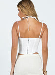 product Princess Polly Sleeveless Square Neck  Luvan Lace Corset Top White