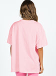 product Princess Polly Half Sleeves Crew Neck  Princess Polly Oversized Tee Squiggle Text Pink