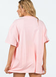 product Princess Polly Half Sleeves Crew Neck  Soleil Oversized Tee Pink