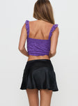 back view of model wearing Princess Polly Impressions Mini Skirt Black Mini Skirts 