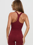 Fast Track Longline Active Tank Top Red