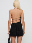 Matique Halter Set Black Pinstripe