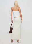 back view of model wearing Princess Polly Love Like Yours Lace Maxi Skirt Cream Maxi 