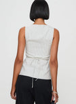 Spirito Vest Top White Thin Stripe