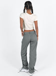 Front view of model wearing  front Princess Polly High Waisted Pants High Waisted Pants High Waisted Pants High Waisted Pants  Motel Bracha Trouser Charcoal Grey