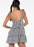 product Princess Polly Square Neck  Lilah Gingham Mini Dress Black / White