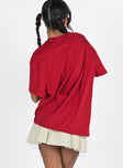 product Princess Polly Full Sleeves Crew Neck  Tickets Oversized Tee Red