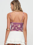 back view of model wearing Princess Polly No One Else Top Multi Sleeveless Square Neck 