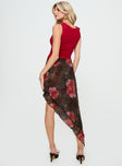 back view of model wearing Princess Polly Canaan Asymmetrical Midi Skirt Multi Midi Skirts 