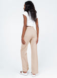 back view of model wearing Princess Polly Lelo Linen Pants Beige 