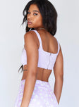 back view of model wearing Princess Polly Balvin Top Purple 