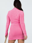 back view of model wearing Princess Polly Kylie Mini Dress Pink 