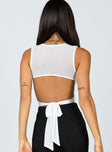 Front view of model wearing  front Princess Polly Sleeveless Square Neck  Taylor Top White