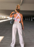 back view of model wearing Princess Polly Cheerful Denim Jeans Cream Mid Rise 