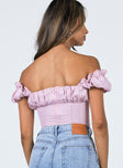 back view of model wearing Princess Polly Harry Top Pink 