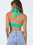 back view of model wearing Princess Polly Benni Top Green 