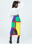 back view of model wearing Princess Polly Lego Midi Skirt Multi 