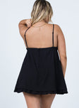 back view of model wearing Princess Polly Empress Of Love Mini Dress Black 