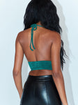 back view of model wearing Princess Polly Megan Top Green 