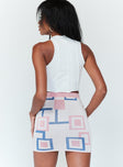 back view of model wearing Princess Polly Emilia Mini Skirt Pink 