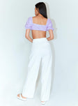 product Princess Polly High Waisted Pants  Ayla Linen Pants White Petite