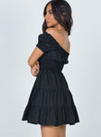 back view of model wearing Princess Polly Daniela Mini Dress Black 