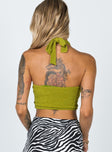 back view of model wearing Princess Polly Kinsley Top Green 