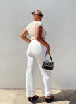 back view of model wearing Princess Polly Archer Pants White Curve 