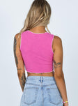 back view of model wearing Princess Polly Christa Top Pink 