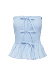 Jaymie Strapless Bow Top Blue