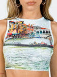 Front view of model wearing  front Princess Polly Sleeveless Crew Neck  Providence Tank Top Multi