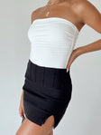 back view of model wearing Princess Polly Rashad Strapless Bodysuit White Sleeveless straight 