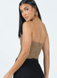 back view of model wearing Princess Polly Keanu Bodysuit Mocha Sleeveless Cowl 