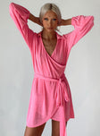 front view of model wearing Princess Polly Party Time Mini Dress Pink 