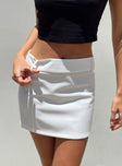 Front view of model wearing  front Adam Mini Skirt White Princess Polly  Mini Skirts 