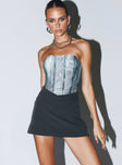 front view of model wearing Princess Polly New York Corset Bodysuit Multi Sleeveless Sweetheart 