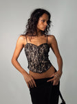 product Princess Polly Sleeveless Square Neck  Giorgi Lace Corset Black