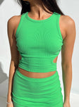 product Princess Polly Sleeveless Asymmetric Neckline  Kamelia Top Green