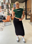 Front view of model wearing  front Corine Maxi Skirt Black Princess Polly  Midi Skirts 