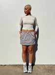 Front view of model wearing  front Motel Eichi Skirt Silver Princess Polly  Mini Skirts 