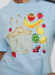 product Princess Polly Grocery Run Oversized Graphic Tee Blue Half Sleeves Crew Neck 