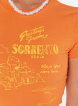 product Princess Polly Sleeveless Square Neck  See You In Sorrento Graphic Tee Orange