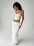 Front view of model wearing  front Edin Maxi Skirt White Princess Polly  Maxi 